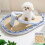 Cats Bed Soft Cushions for Small Medium Large Cats-Yellow M 9