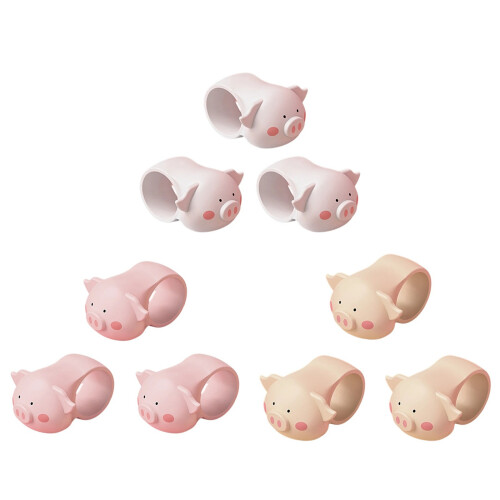 Protecteurs de bouton de porte de cochon en Silicone, 3-Blanc 1