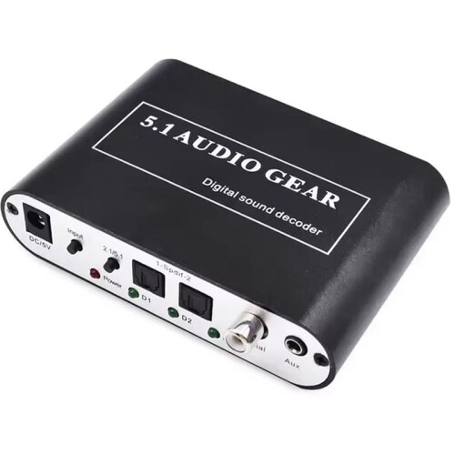 5.1-Audiodecoder DTS/AC3/PCM Optischer zu Stereo-Surround-Digital-Analog- HD 2 SPDIF Koaxial EU-Stecker 2