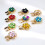 Flower Pattern Button Covers Clip on Detachable Shirt-Green 8