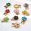 Flower Pattern Button Covers Clip on Detachable Shirt-Green 9