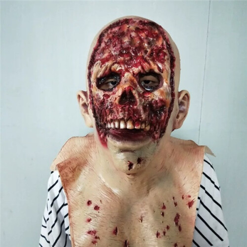 Masque de zombie effrayant avec un visage pourri