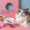 Elevated Dog Bowls For Improved Digestion-Rainbow pink double 11