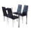 2Pcs Black Diamond Stitched PVC High Back Dining Chairs 3