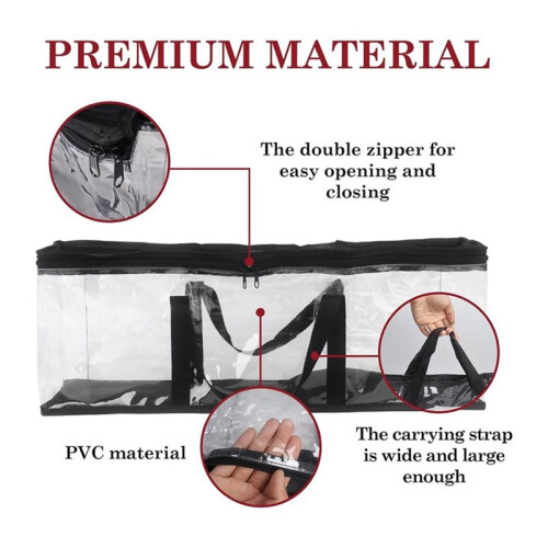 4 Pack CD Storage Bag CD Organizer with Handles and Zipper, Media Holder Stackable Media Organizer 1