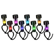 8 Piezas Luces Solares para Piscinas Elevadas con Estructura, Iluminación Exterior Colorida e Impermeable