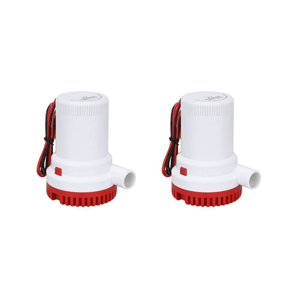 2X 2000Gph Marine Water Bilge Pump Submersible Yacht Boat 12V Caravan Fishing Sea Red 6034185783575