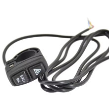 Interruptor Indicador de Advertencia de Peligro Doble Simple, Botón de Doble Bloqueo y Doble Advertencia para Piezas de Conversión de Patinete