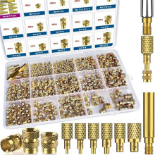 513 Inserções Rosqueadas Métricas com Pontas de Inserção Térmica, M2 M2.5 M3 M4 M5 M6 Porcas Rosqueadas Femininas Kit de Sortimento