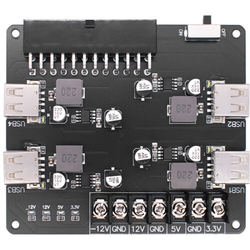 3.3-12V 4-Port USB ATX Power Adapter Board / Desktop PC Power Supply Module