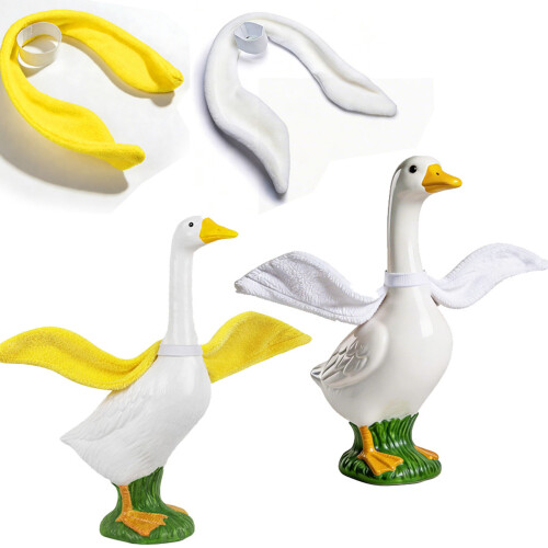 Bendable Plush Geese Wing Costume Adjustable Porch Geese-White 1