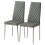 2Pcs Grey Diamond Stitched PVC High Back Dining Chairs 1