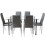 2Pcs Grey Diamond Stitched PVC High Back Dining Chairs 5