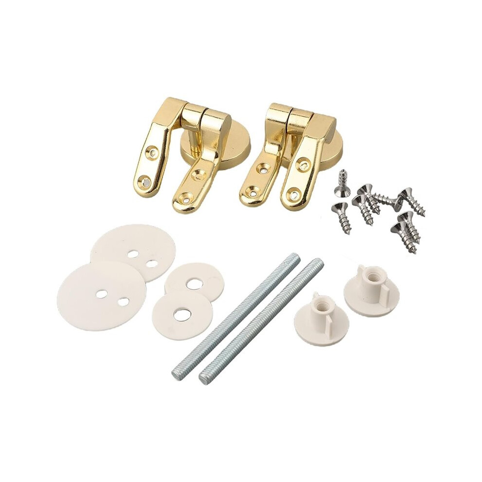 Gold Zinc Alloy Soft Close Toilet Hinges Kit, Quick Installation For Standard Seats 6031684278243
