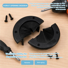 2 Pack 6Inch Round Brush Grommet Raised Floor Airflow Management for Home Data Center Wall Floor Cable Management