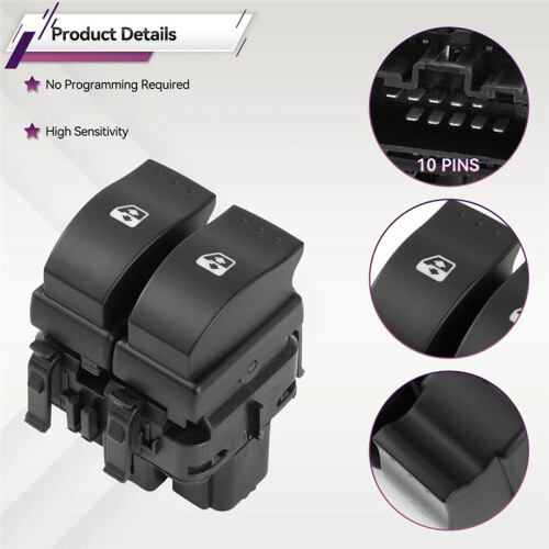 For  Clio II 2 1998-2015 8200060045 Car Power Window Master Double  Lifter Control Button Front Left Fits