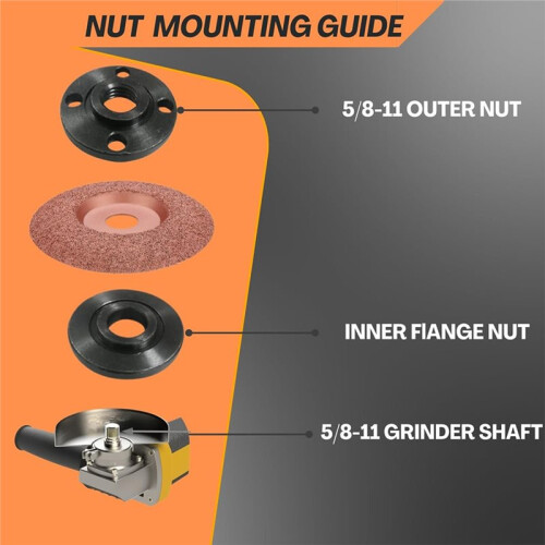 Angle Grinder Wrench, Adjustable and Angle Grinder Nut Kit (5 Pieces) - for , , , , 1