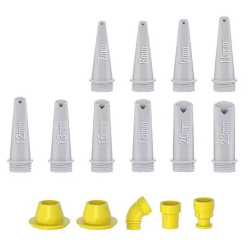 15PCS V-Shaped Caulking Nozzle Kit, Multi-Function Detachable Caulk Tips for Window Door Structural Sealant Application