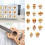 500 stuks voedsel kitten vormige sticker decoratieve 2