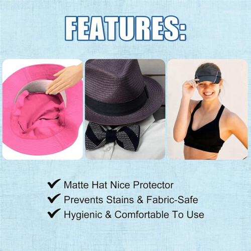 100 Pcs Hat Sweat Liner  Absorbent Sweat Pad Odor Soft Hat Sweat Protector Disposable Hard Hat Sweatband 1