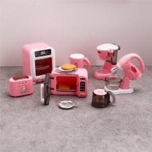 Puppenhaus-Miniaturmöbel im Maßstab 1:6: Rosa Kaffeemaschine, Schneebesen-Modell für Puppenzubehör und Spielzeug