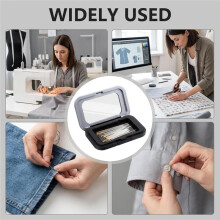2 PCS Magnetic Needle Holder Case, Portable Strong Sewing Pin Storage Case with Clear Lid for Quilting Crafts Small Pins