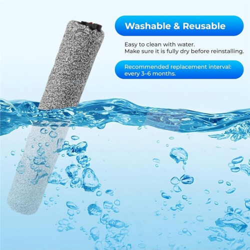 2 Pack Roller Mop Replacement for  Omni E25,E28, S1, S1 Pro and S2 Robot Vacuum Cleaner,Washable Rolling Microfiber 2