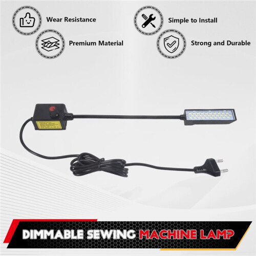 Dimmable 30 LED Sewing Machine Light Sewing Lighting for Workbench Lathe Drill Press Flexible Arm Work Lamp EU Plug 2