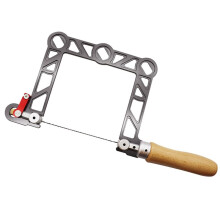 Woodworker'S Aluminum COPING Saw, 4" Heavy Duty Fret Saw with Lever Tension and Swivel Blade Clamps