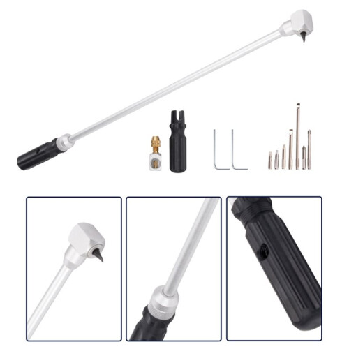 90 Offset Carburetor  Screw Adjustment Tool Kit, Long-Handle Angled Screwdriver with Accessories for Carb Tuning 2