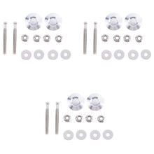 6X Long Push Button Quick Release Hood Pins Bonnet Lock Clip Bumper Kit