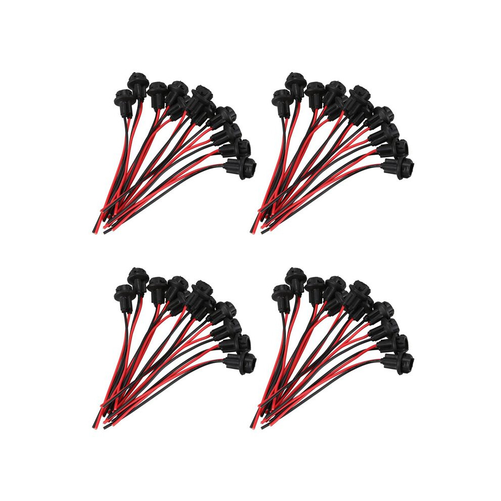 40X T10 W5w 168 194 Lamp Holder Socket Glass Base Lamp Socket Diy, Black 6034127451395