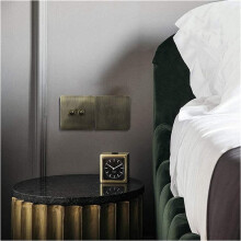 5 PCS Retro Eu Metal Wall Toggle Light ,2 Gang 2Way Bronzed Antique Stainless Steel Wall Panel