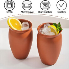 6 Pack Clay Drinking Cups, 12 Oz Mexicanos Cantaritos Shooters Pottery Cocktail Glass Patron Bottles for Tequila