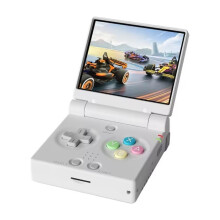 Jogadores de Jogos Portáteis FLIP Console de Videogame com Tela IPS de 2,8'' Sistema Linux Case Gamer Dois Joysticks Analógicos Branco