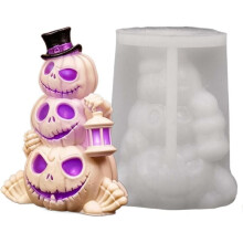 Molde de Abóbora 3D em Silicone, Decoração 3D em Silicone de 3 Camadas com Cartola para Fazer Doces, Chocolate, Velas e Festas de Artesanato