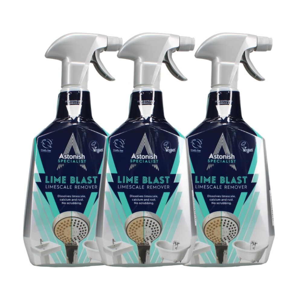 Astonish Specialist Limescale Remover, For Dissolving Limescale And Rust, Spray And Dissolve Without Scrubbing, Lime Blast, 750Ml