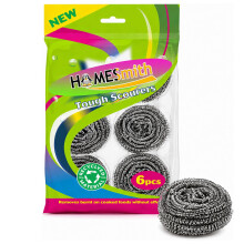 HOMESmith Stainless Steel Scourers – Pack of 6, (HS-130)
