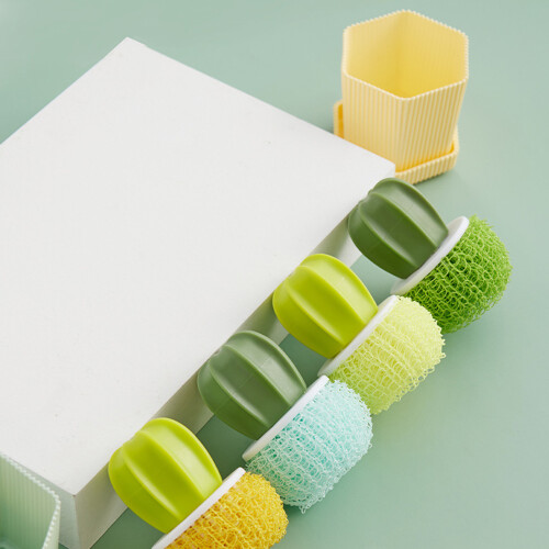 Kitchen Scrub Brush with Cactus Design For Pots Pans-A 2