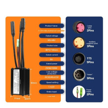 KT-16A 36V 48V 250W 350W Sine Wave Controller+1-to-5 Connector Cable Brushless Motor Mountain Bike Brushless Controller