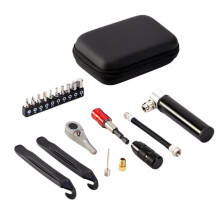 Bike Repair Tool Kit Bicycle Multi Tool Kit with Pump, Ratchet Reversible Tool for Camping and Travel