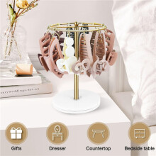 2X 360-Degree Rotating Claw Clip Organizer Holder Stand, Metal Hair Clip Storage Display for Bedroom Bathroom Decor