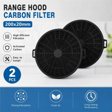 2ST Kolfilter för Fläktar Aktiverade Kolfilter 200x20mm Filter för Fläktmaskin Ersättningsfilter