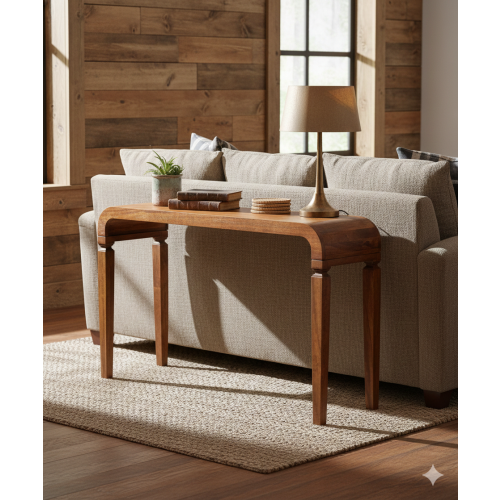 Entryway Console Table with Curved Waterfall Edges