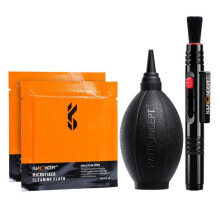 Kit de limpeza - K&F CONCEPT - Kit 3 em 1 - Soprador - Pincel - Pano de microfibra