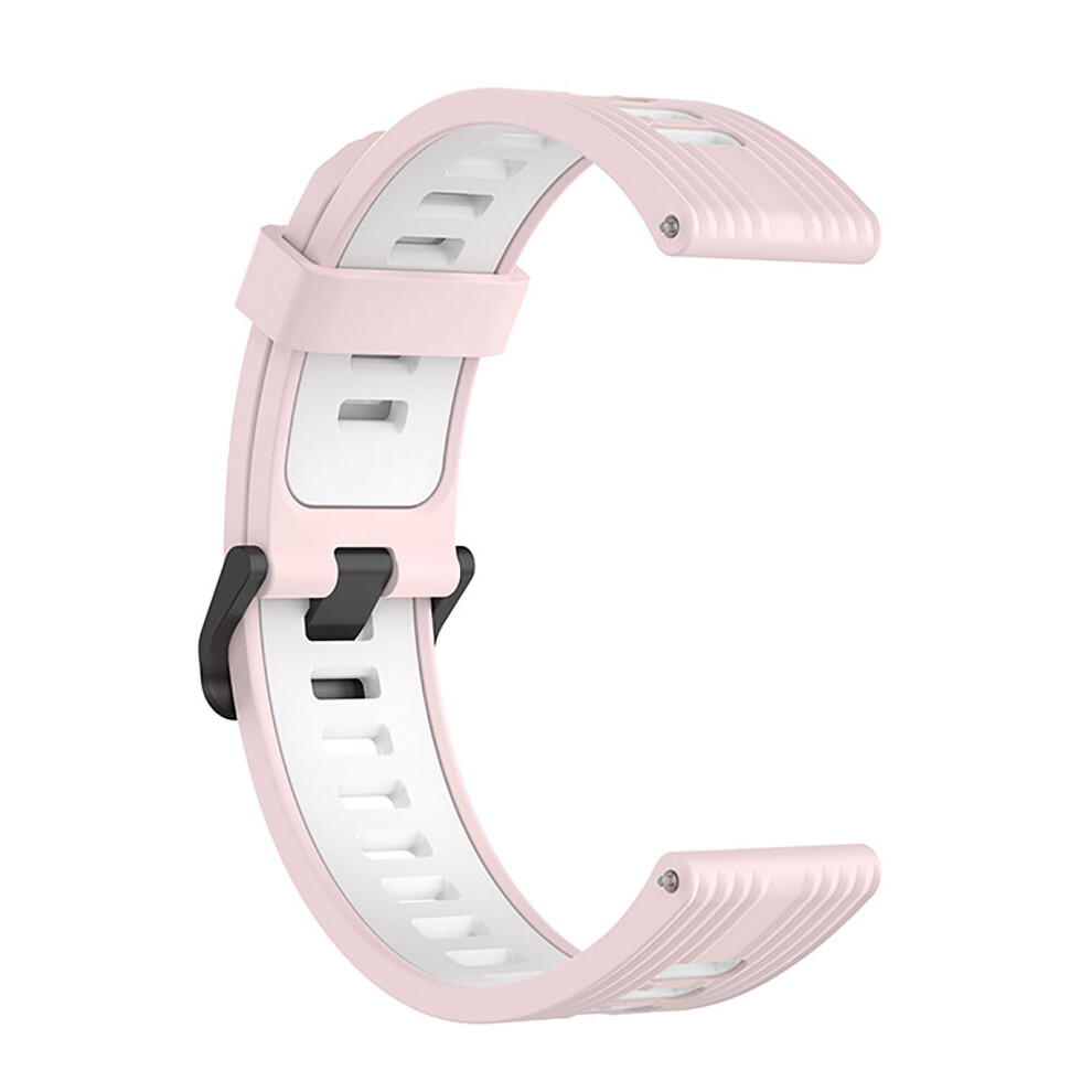 (Sand Pink White) 20Mm Two-Tone Striped Silicone Watch Band For Samsung Galaxy Watch4/Active2 Pink,White 688249464151