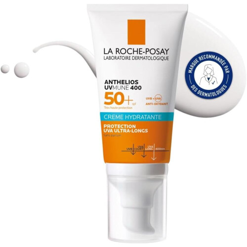 Anthelios UVMune 400 Αντηλιακή Κρέμα Προσώπου με SPF 50 Ενυδατική, Άοσμη, Χωρίς Λευκά