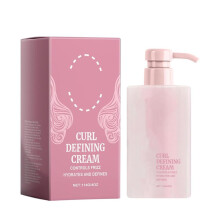 Kruldefiniërende crème, langdurige krulcrème voor krullend haar, anti-frizz, hydraterend, gladmakend voor krullend en golvend haar
