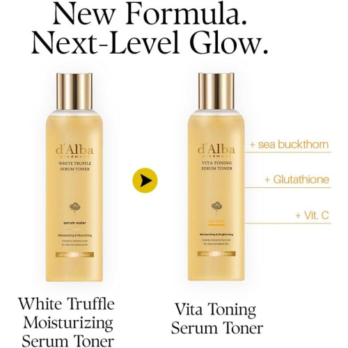 White Truffle Vita Toning Serum Toner Διπλής Βιταμίνης Ενυδατική Κρέμα Προσώπου για Γυάλι 1