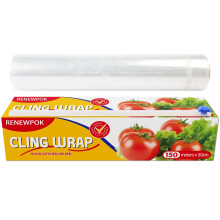 Cling Film- 30cm150M. Kitchen Cling Wrap Includes Slide Cutter BPA-Free Clear Plastic Food Wrap